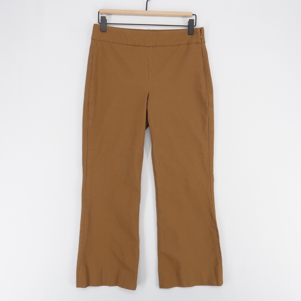 Vince Pants Womens 4 Brown Side Zip Stretch Trousers Mid Rise Crop Bootcut